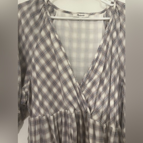 Madewell Marianna Puffed Sleeved Midi Dress in plaid - Picture 7 of 9